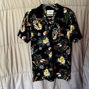 Navy blue floral print Goodfelliw&co shirt in size small
